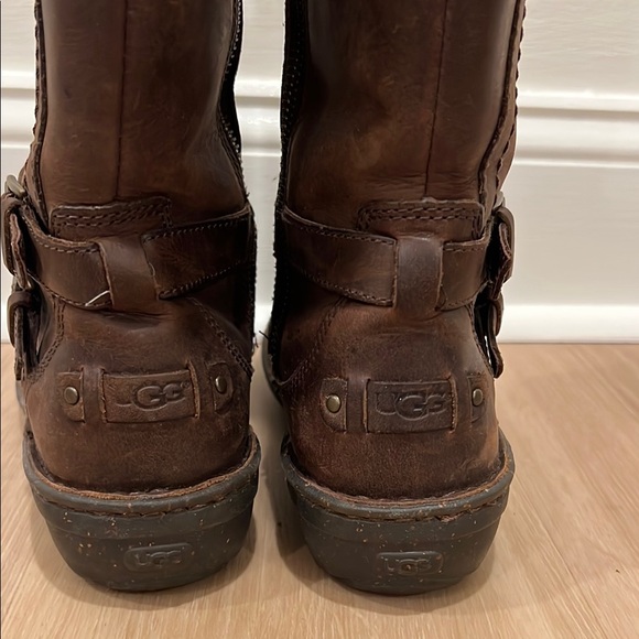 UGG Dark Brown Leather Boots - Picture 4 of 9